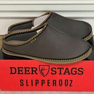Deer Stags Wherever SUPRO Sock Gray Slip-On Indoor/Outdoor Slippers Clogs 12 M